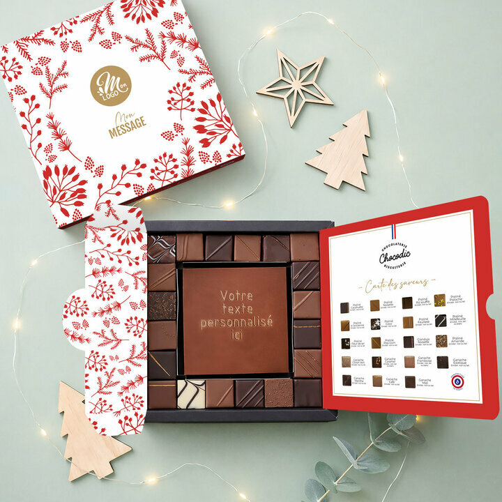 Coffret Empreinte Gourmande Carte à Croquer Message - Collection Noël Entreprise Coffret Empreinte Gourmande Carte à Croquer Message - Collection Noël Entreprise thème Feuillage