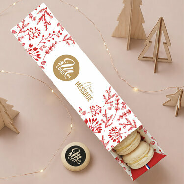 Coffret 8 macarons personnalis&eacute;s - Collection No&euml;l Entreprise