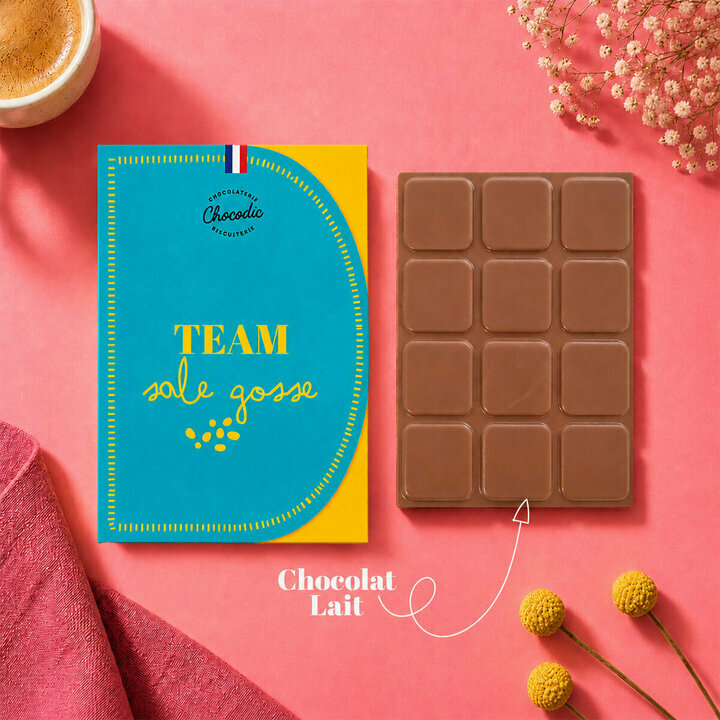 Tablette  Chocolat Lait Team Sale Gosse