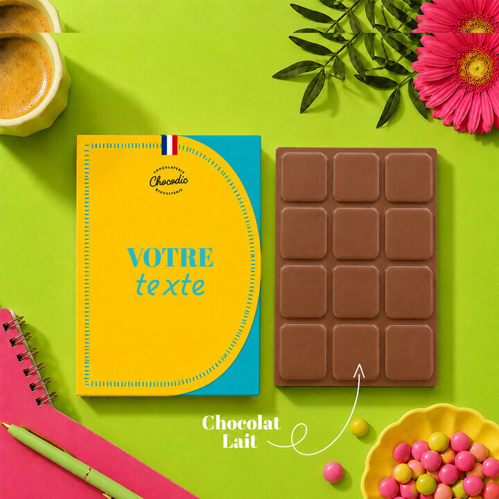Tablette Choc n'roll personnalisé Tablette de Chocolat Lait Choc n'roll personnalisé