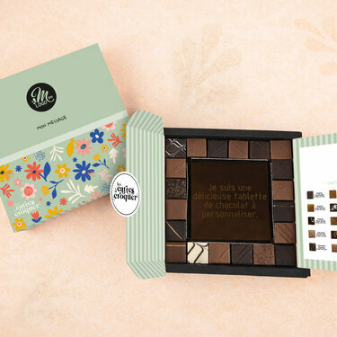 Coffret Empreinte Gourmande Carte &agrave; Croquer Message - Collection P&acirc;ques Entreprise