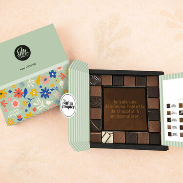Coffret Empreinte Gourmande Carte &agrave; Croquer Message - Collection P&acirc;ques Entreprise