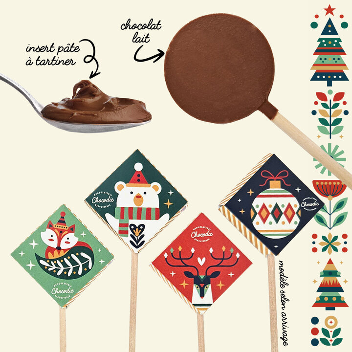 Coffret Gourmand Petit Modèle de Noël - Collection de Noël Sucette en Chocolat