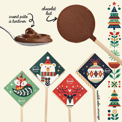 Coffret Gourmand Petit Modèle de Noël - Collection de Noël Sucette en Chocolat