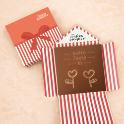 Carte à Croquer - Modèle Fleurs Coeurs Carte à Croquer - Modèle Fleurs Coeurs Chocolat Lait Enveloppe Modèle Cadeau
