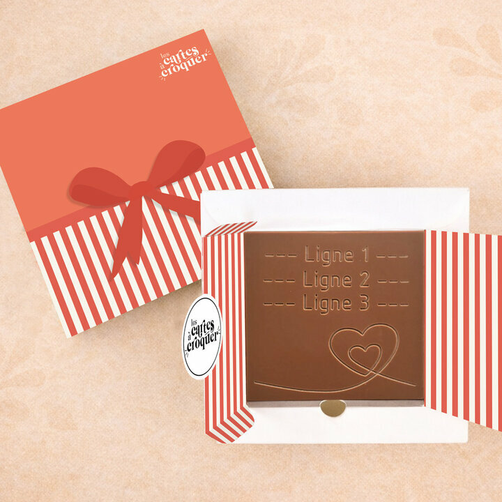 Carte à Croquer - Modèle Double Hearts Carte à Croquer - Modèle Double Hearts Chocolat Lait Coffret Modèle Cadeau