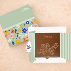 Carte � Croquer - Mod�le Jolies fleurs Chocolat Lait Coffret Mod�le Fleurs