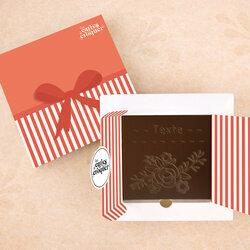 Carte � Croquer - Mod�le Jolies fleurs Chocolat Noir Coffret Mod�le Cadeau
