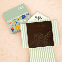 Carte � Croquer - Mod�le Jolies fleurs Chocolat Noir Enveloppe Mod�le Fleurs