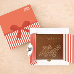 Carte � Croquer - Mod�le Jolies fleurs Chocolat Lait Coffret Mod�le Cadeau