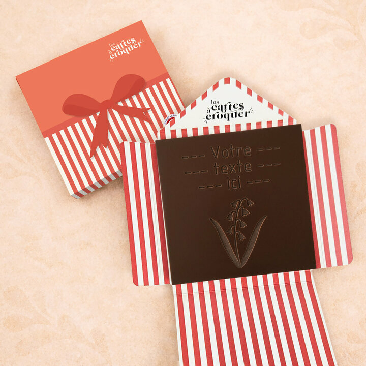 Carte � Croquer - Mod�le Brin de Bonheur Chocolat Noir Enveloppe Mod�le Cadeau
