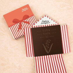 Carte � Croquer - Mod�le Brin de Bonheur Chocolat Noir Enveloppe Mod�le Cadeau