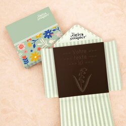 Carte � Croquer - Mod�le Brin de Bonheur Chocolat Noir Enveloppe Mod�le Fleurs