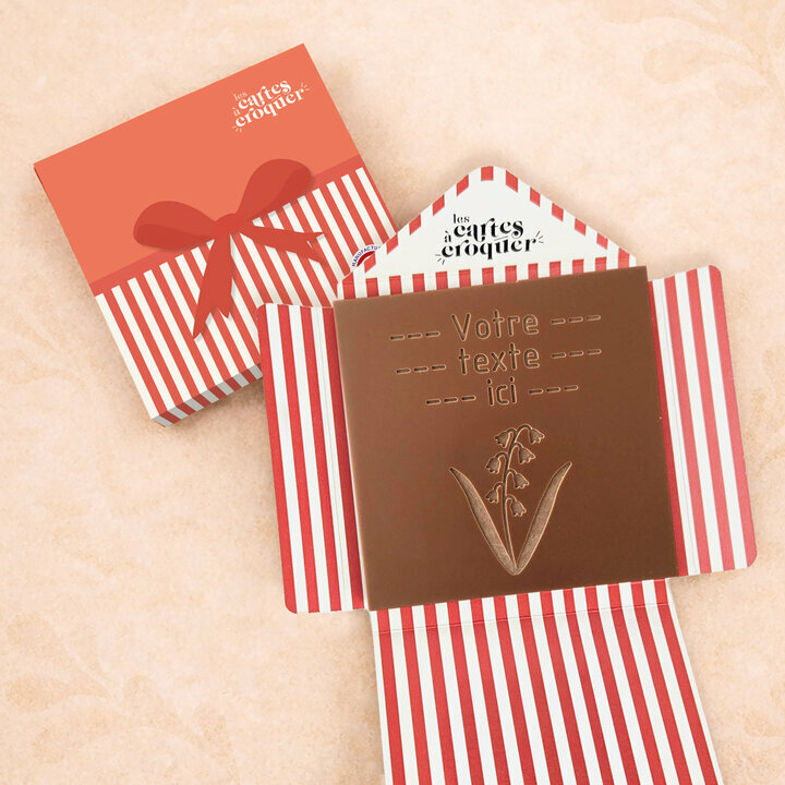 Carte � Croquer - Mod�le Brin de Bonheur Chocolat Lait Enveloppe Mod�le Cadeau