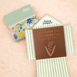 Carte � Croquer - Mod�le Brin de Bonheur Chocolat Lait Enveloppe Mod�le Fleurs