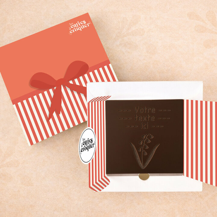 Carte � Croquer - Mod�le Brin de Bonheur Chocolat Noir Coffret Mod�le Cadeau