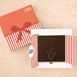 Carte � Croquer - Mod�le Brin de Bonheur Chocolat Noir Coffret Mod�le Cadeau