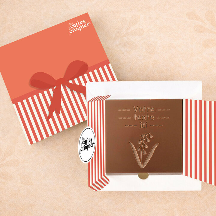 Carte � Croquer - Mod�le Brin de Bonheur Chocolat Lait Coffret Mod�le Cadeau