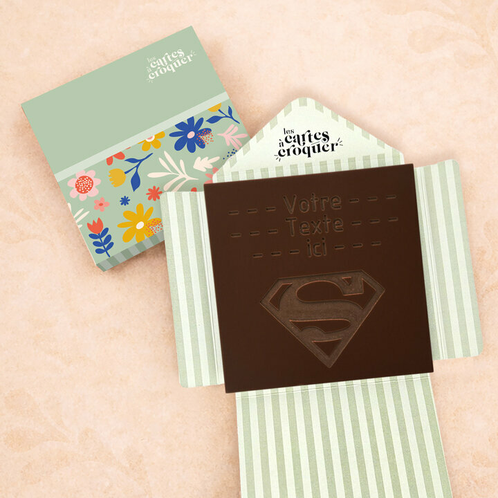 Carte à Croquer - Modèle Super Carte à Croquer - Modèle Super Chocolat Noir Enveloppe Modèle Fleurs