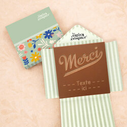 Carte à Croquer - Modèle Merci Carte à Croquer - Modèle Merci Chocolat Lait Enveloppe Modèle Fleurs