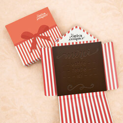 Carte � Croquer - Mod�le Merci Arabesque Chocolat Noir Enveloppe Mod�le Cadeau