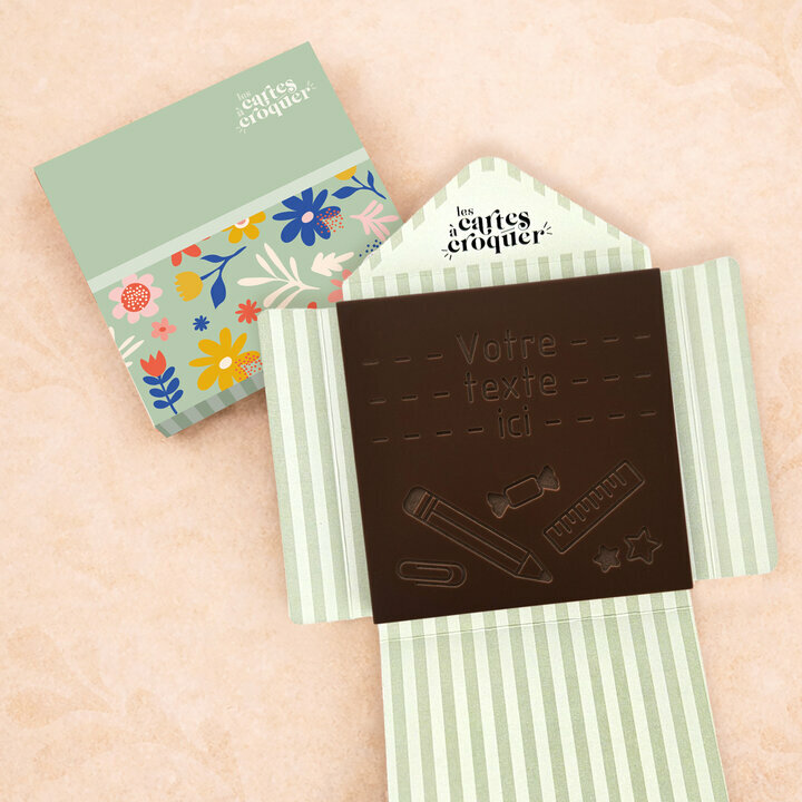 Carte � Croquer - Mod�le Crayon Bonbon Chocolat Noir Enveloppe Mod�le Fleurs