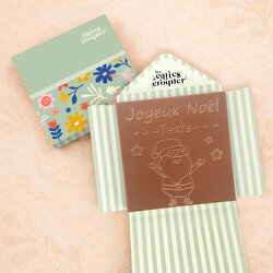 Carte � Croquer - Mod�le Petit p�re No�l Chocolat Lait Enveloppe Mod�le Fleurs