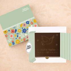 Carte à Croquer - Modèle Colombe Carte à Croquer - Modèle Colombe Chocolat Noir Coffret Modèle Fleurs