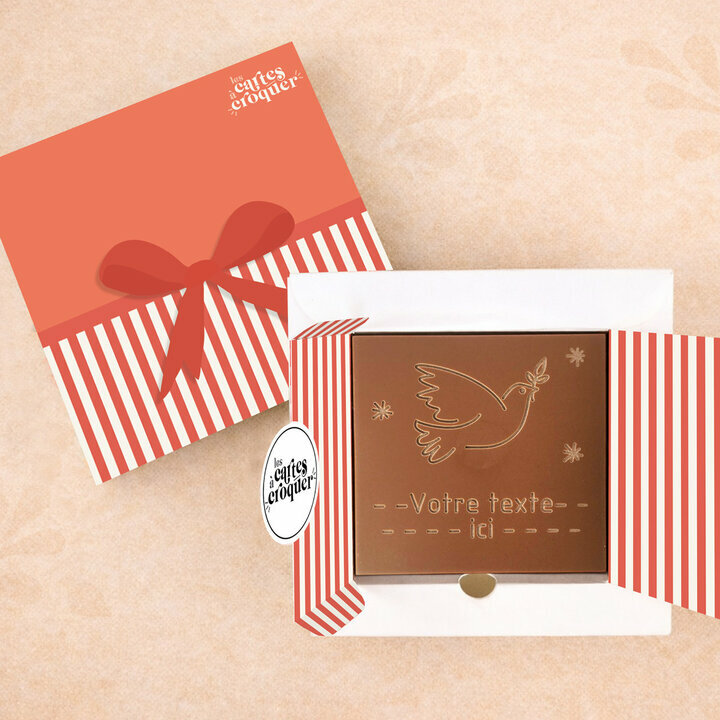 Carte à Croquer - Modèle Colombe Carte à Croquer - Modèle Colombe Chocolat Lait Coffret Modèle Cadeau