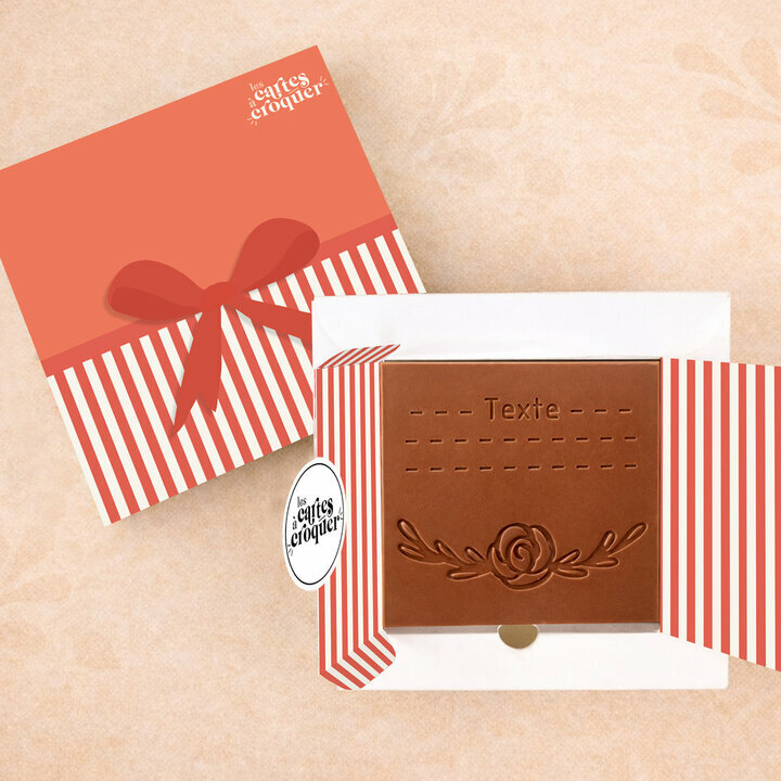 Carte � Croquer - Mod�le Rose vintage Chocolat Lait Coffret Mod�le Cadeau