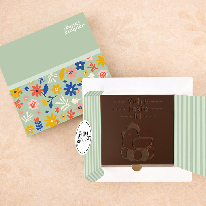  Carte � Croquer - Mod�le Poule Chocolat Noir Coffret Mod�le Fleurs