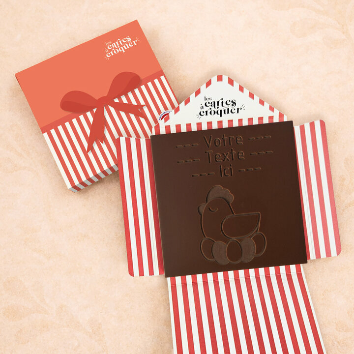 Carte � Croquer - Mod�le Poule Chocolat Noir Enveloppe Mod�le Cadeau