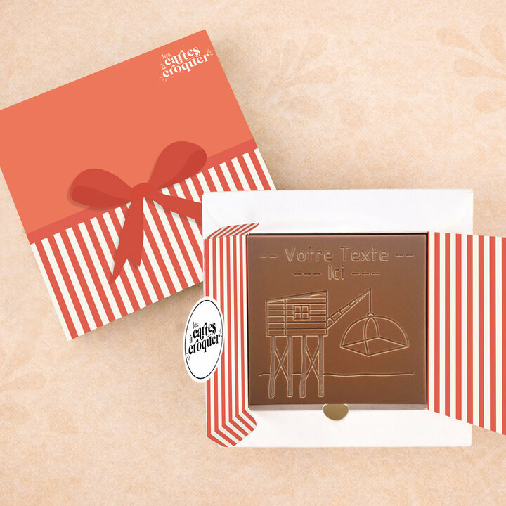 Carte à Croquer - Modèle Pêcherie Carte à Croquer - Modèle Pêcherie Chocolat Lait Coffret Modèle Cadeau