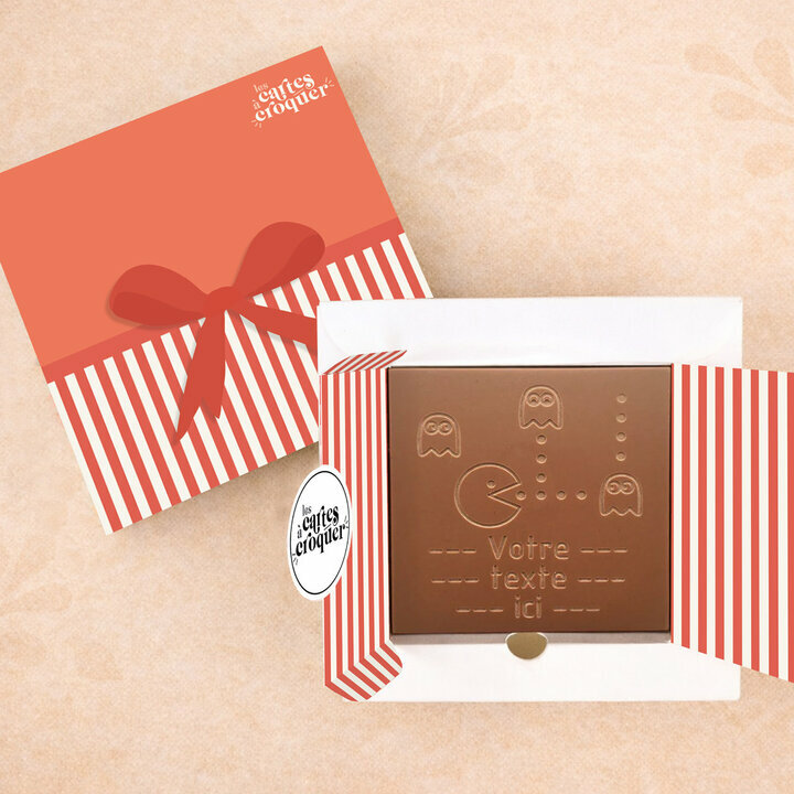 Carte à Croquer - Modèle Pacman Carte à Croquer - Modèle Pacman Chocolat Lait Coffret Modèle Cadeau