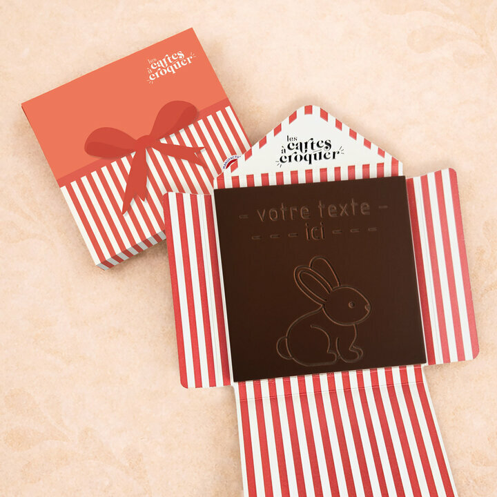 Carte � Croquer - Mod�le Mon lapin Chocolat Noir Enveloppe Mod�le Cadeau