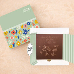 Carte � Croquer - Mod�le Licorne Chocolat Lait Coffret Mod�le Fleurs