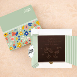 Carte � Croquer - Mod�le Licorne Chocolat Noir Coffret Mod�le Fleurs