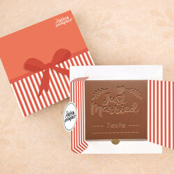 Carte à Croquer - Modèle Just Married Carte à Croquer - Modèle Just Married Chocolat Lait Coffret Modèle Cadeau