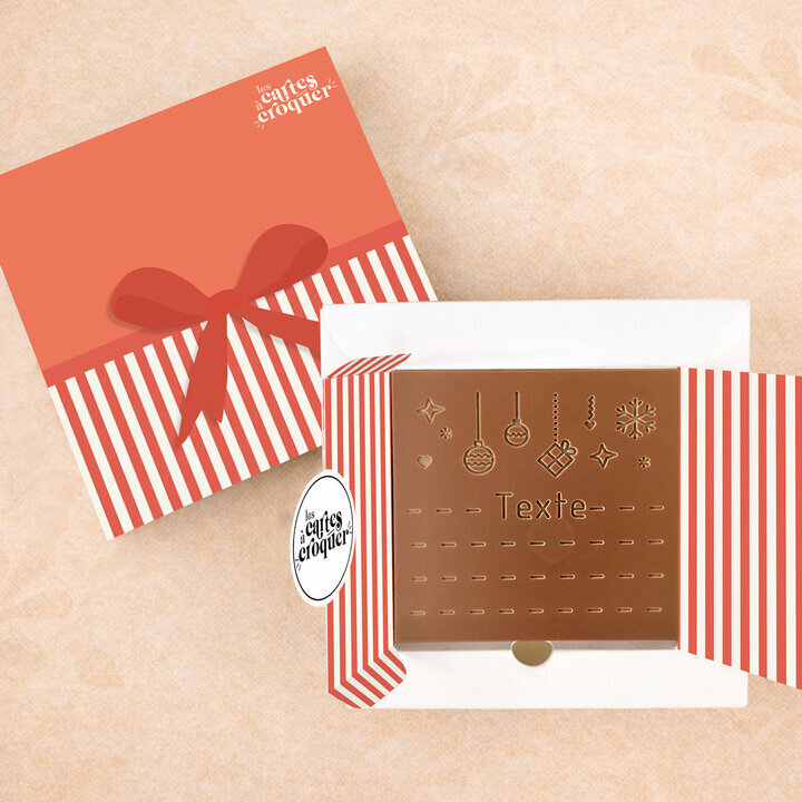Carte � Croquer - Mod�le Joyeuses F�tes Chocolat Chocolat Lait Coffret Mod�le Cadeau