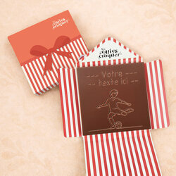 Carte � Croquer - Mod�le Footballer Chocolat Lait Enveloppe Mod�le Cadeau