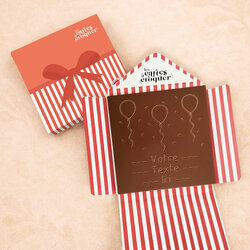 Carte � Croquer - Mod�le Ballons & Cotillons Chocolat Lait Coffret Mod�le Cadeau