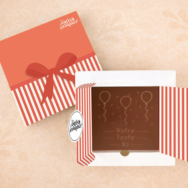 Carte � Croquer - Mod�le Ballons & Cotillons Chocolat Lait Coffret Mod�le Cadeau