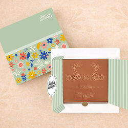 Carte � Croquer - Mod�le Bois de Rennes Chocolat Lait Coffret Fleurs
