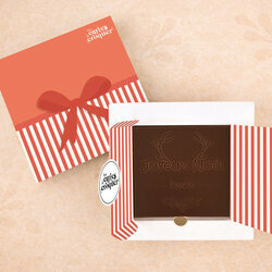 Carte � Croquer - Mod�le Bois de Rennes Chocolat Noir Coffret Cadeau