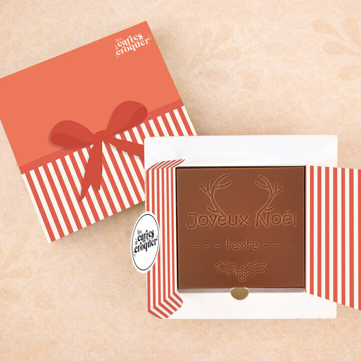 Carte � Croquer - Mod�le Bois de Rennes Chocolat Lait Coffret Cadeau