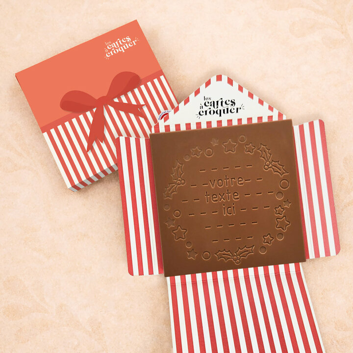 Carte � Croquer - Mod�le Couronne de f�te Chocolat Lait Enveloppe Mod�le Cadeau