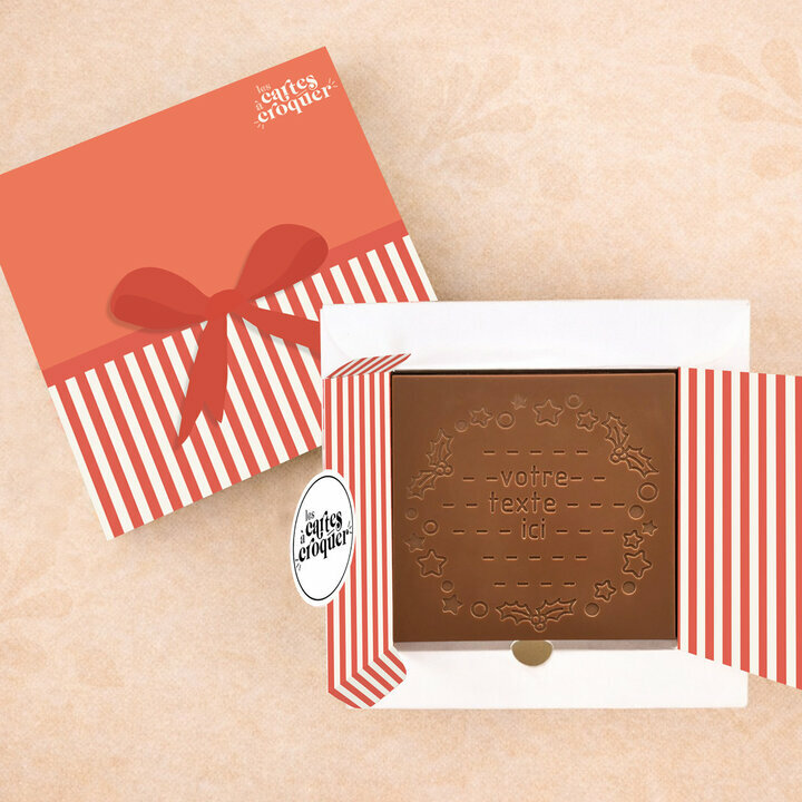 Carte � Croquer - Mod�le Couronne de f�te Chocolat Lait Coffret Mod�le Cadeau