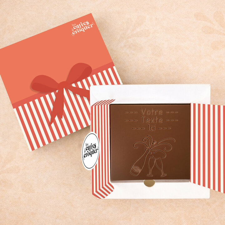 Carte à Croquer - Modèle Champagne Carte à Croquer - Modèle Champagne Chocolat Lait Coffret Modèle Cadeau