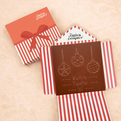 Carte à Croquer - Modèle Boules de Noël Carte à Croquer - Modèle Boules de Noël Chocolat Lait Enveloppe Modèle Cadeau