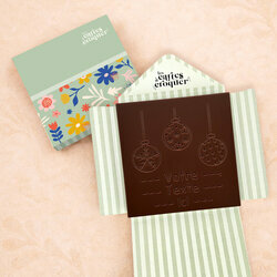 Carte à Croquer - Modèle Boules de Noël Carte à Croquer - Modèle Boules de Noël Chocolat Noir Enveloppe Modèle Fleurs
